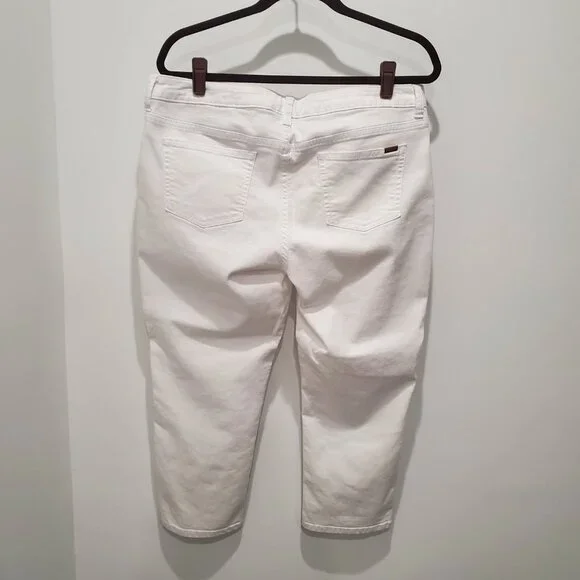 Jennifer Lopez White Cotton Spandex Blend Capri 5 Pocket Style Jeans   16P - Picture 3 of 10